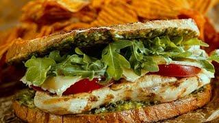 How to make Grilled Chicken Pesto Sandwich Recipe [upl. by Alleinad]