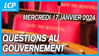 Questions au Gouvernement à lAssemblée nationale  17012024 [upl. by Sielen]