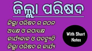 Zilla Parishad In Odia  ଜିଲ୍ଲା ପରିଷଦ  Zilla Parishad For CHSE Odisha Class 12th Political science [upl. by Malynda]