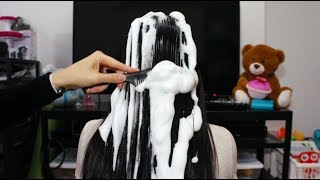 ASMR BINAURAL EPIC MOUSSE HAIRPLAY Applying  Combing Mousse Through the Hair FOAMY HAIR SOUNDS [upl. by Vincenta609]