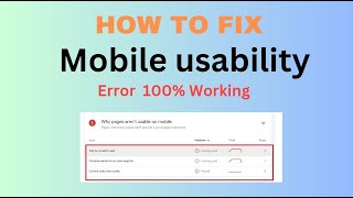 How to Fix mobile usability Error  Text too small to read  Clickable elements too close together [upl. by Euhsoj]