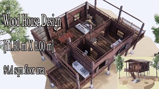 WOOD HOUSE DESIGN  FRAM HOUSE DESIGN  Baan3D [upl. by Annavahs]