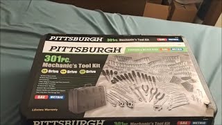 Christmas came early Pittsburgh 301pc Mechanics Tool Kit unboxing [upl. by Anuska617]