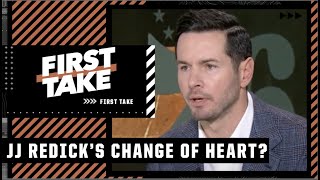 JJ Redick has a change of heart with his Heat vs 76ers pick 👀  First Take [upl. by Burck]