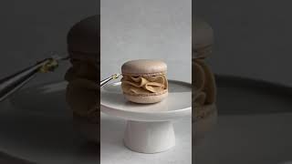 Macarons filled with caramel cheesecake ganache 🤎 decorated with edible gold 💫 [upl. by Boris]