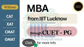 IIIT Lucknow MBA admission MBA admission without CATCMATXAT GMAT  cuetpg nta [upl. by Ecirtnas]