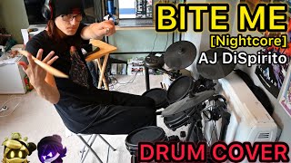 BITE ME Nightcore Drum Cover  Aj DiSpirito  Murder Drones OST [upl. by Holtz604]