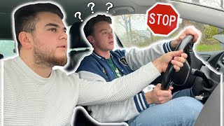 Rijexamen tijdens rijles gaat fout Moet je bij een stopbord stoppen rijschool rijles tips [upl. by Einolem]