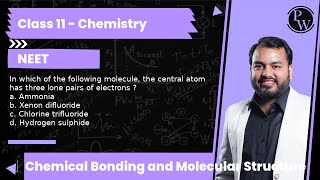 In which of the following molecule the central atom has three lone pairs of electrons  a Ammon [upl. by Berkie]