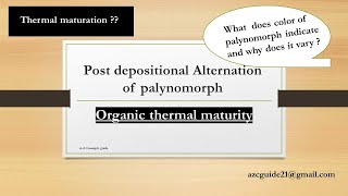 Organic thermal Maturity  Palynology  Urduhindi  AZ concepts guide [upl. by Fried]