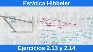 Estática Hibbeler 12 Edición Ejercicios Resueltos 213 y 214 FísicaIngeniería [upl. by Namzzaj]