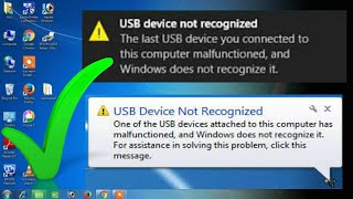 USB Device Not Recognized ll How To Fix USB Device Window 7810 [upl. by Drauode821]