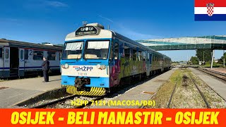 Cab Ride Osijek  Beli Manastir  Osijek M301 Railway Croatia train drivers view 4K [upl. by Atem422]