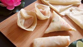 পেপার প্রেষ্ট্রি শিট  Homemade Paper Pastry Sheet  Wrappers for Spring Roll Wonton and Samosa [upl. by Alrak]