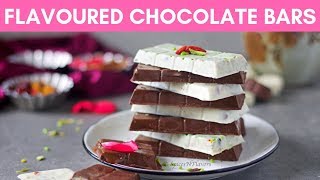 Flavoured Chocolate Bars  4 Ways  Diwali special  Rasmalai Bounty Caramel Paan Masala [upl. by Reichel121]