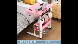 Height Adjustable Movable Laptop Desk With Storage Shelf Sofa Corner Lift Computer Desk Table 2layer [upl. by Thelma547]