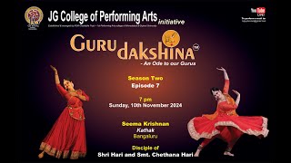 GURUDAKSHINA S2 E7  Seema Krishnan  Bijoy Shivram  JG Performing Arts [upl. by Lucien]