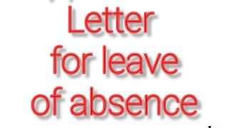 Application for leave absenceformal letter format leave of absenceformal letter10 class letter [upl. by Wain896]