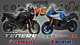 YAMAHA SUPER TENERE ES vs 2024 SUZUKI GSXS1000GX SPECS COMPARISON [upl. by Enyamert]