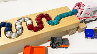 Marble Run Race ☆ HABA Slope amp RC TRUCK RC HEAVY HAULAGE RC EXCAVATOR RC MACHINE RC TRACTOR [upl. by Novek]