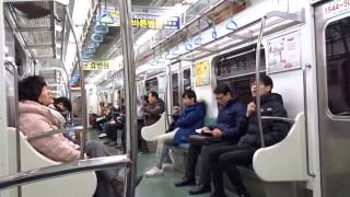 Ride on the subway in Busan South Korea [upl. by Niveb]