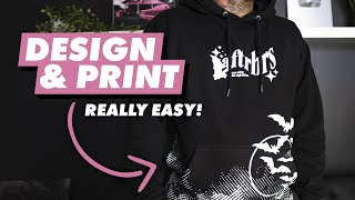 Exactly How I Made This Design and Printed This Hoodie  Step By Step [upl. by Ibbison]