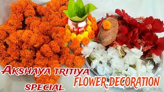 Happy Akshaya tritiya 2024  Akshaya pooja decoration  Akshaya tritiya special flower decoration [upl. by Ximenez]