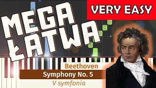 🎹 V symfonia L van Beethoven  Piano Tutorial MEGA ŁATWA wersja 🎵 NUTY W OPISIE 🎼 [upl. by Westhead]