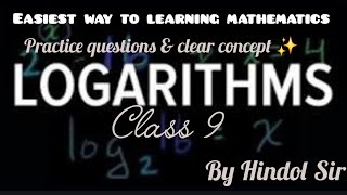 Logarithm exercise solution for practice logarithm class9maths cbsemaths icsemaths [upl. by Stormie703]