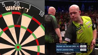 TWO NINEDARTERS IN ONE DAY  MICHAEL VAN GERWEN NAILS THE NINE  2024 Hungarian Darts Trophy [upl. by Romona366]