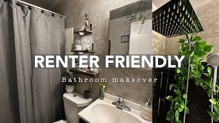 EXTREME BATHROOM MAKEOVER UNDER 300  RENTER FRIENDLY BATHROOM RENO [upl. by Ewan286]