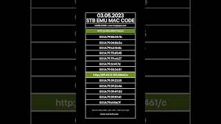 STB EMU MAC CODE DAİLY LİST 03052023 WWWTVAPPAPKCOM [upl. by Nolyaw]