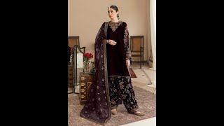 BAROQUE EMBROIDERED VELVET UF253  2024 New Collection of Ladies Unstitched suits [upl. by Melanie]