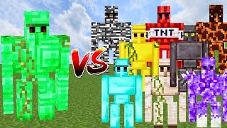 EMERALD GOLEM vs ALL GOLEMS  Minecraft Mob Battle [upl. by Reffinej658]