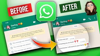 😍WhatsApp deleted messages recovery  whatsapp delete chat recovery [upl. by Naiva]