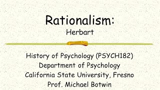 P182 Rationalism Herbart [upl. by Adnic]