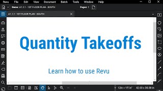 Bluebeam Revu Quantity Takeoffs in Revu [upl. by Nor998]