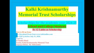 2024 KALKI SCHOLARSHIP 80mark STUDENTS IN SCHOOLSCOLLEGES [upl. by Adnimra920]