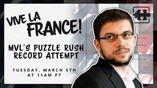 Maxime VachierLagraves Puzzle Rush Chess Record Attempt [upl. by Madella148]