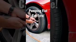 ⛽️ 🚘 DIY Pumping Flat Car Tyre at Petrol Station shorts singapore [upl. by Serge]