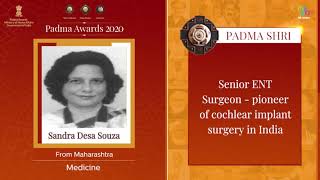 Dr Sandra Desa Souza  Medicine  Padma Shri  Padma Awards 2020 [upl. by Arianne]