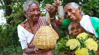 Bengali style Fulkopi diye Koi macher Jhol recipe  Fish curry with Gobi recipe  village cooking [upl. by Errecart427]