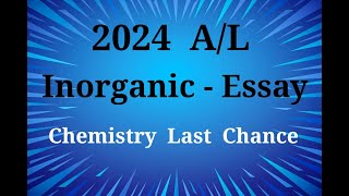 S Block Theory  Inorganic Chemistry  2024 AL Chemistry Last Chance [upl. by Asiuqram759]