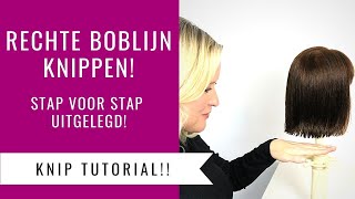 RECHTE BOBLIJN KNIPPEN  BOB HAIRCUT TUTORIAL  Dazzling Beauty [upl. by Werdma]