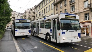 Voyage dans les Trolleybus NAW BT25 des transports publics lausannois TL [upl. by Ahsiakal]