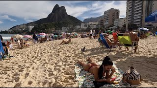 🇧🇷Rio de Janeiro  Leblon beach Brazil  beach walk 4K 🌴 [upl. by Maurita]