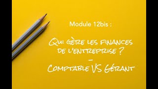 Module 12bis  Qui gère les finances de lentreprise  Comptable VS Gérant [upl. by Kerek]