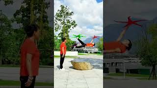 Start taking off original work flying airplane character rotating flying special effects [upl. by Nesto]