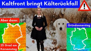 Kälterückfall und Schnee zum Gründonnerstag TemperaturSause auf 25 Grad am Ostersamstag [upl. by Mcadams]