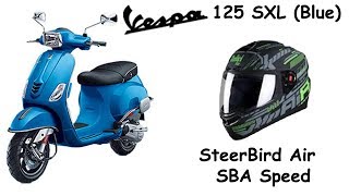 Vespa 125 SXL Blue  SteerBird Air SBA Speed [upl. by Atsira554]